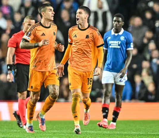 La Roma ritrova la vittoria in Europa, decisivi Soulé e Pellegrini a Glasgow