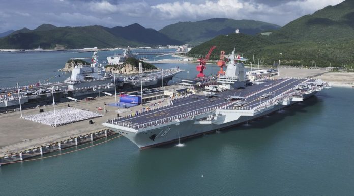 Cina: a Sanya la cerimonia di entrata in servizio della portaerei Fujian (2)