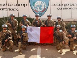 Nove soldati maltesi stanno per completare una missione di pace Onu in Libano