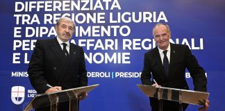 Liguria, Bucci e Calderoli firmano la pre-intesa sull’autonomia differenziata