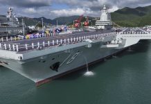 Cina: a Sanya la cerimonia di entrata in servizio della portaerei Fujian (1)