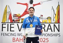 Mondiali Master, Filippo Pesce medaglia d’oro nel fioretto 50+