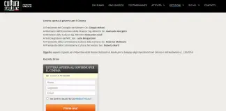 “Lettera per il Cinema”, in 48 ore più di 10 mila firme