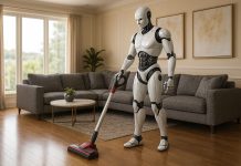 Le nuove applicazioni della robotica nella vita quotidiana robot umanoide pulisce pavimento