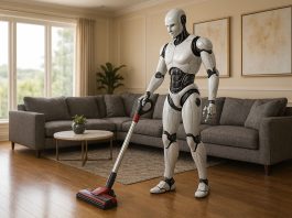 Le nuove applicazioni della robotica nella vita quotidiana robot umanoide pulisce pavimento
