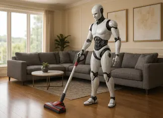 Le nuove applicazioni della robotica nella vita quotidiana robot umanoide pulisce pavimento