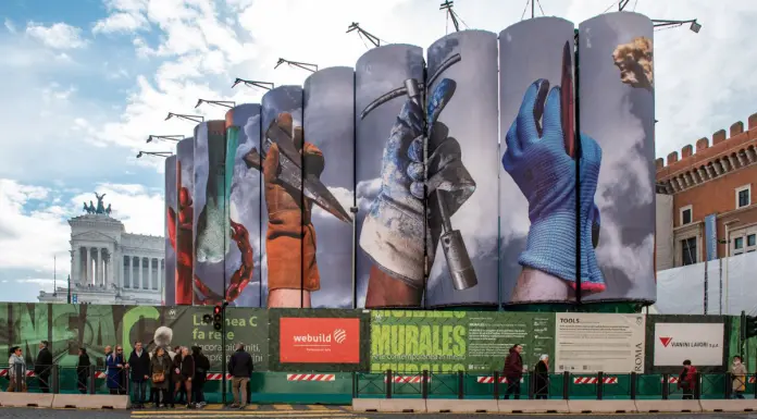 Metro C: Webuild, a Piazza Venezia terza opera ‘Murales’ dedicata al lavoro