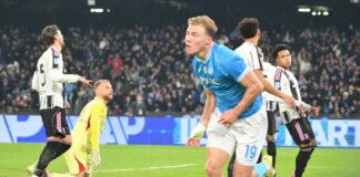Il Napoli batte 2-1 la Juve e torna in vetta, doppietta di Hojlund