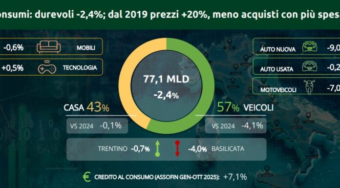 Beni durevoli, consumi -2,4%. Dal 2019 prezzi +20%, meno acquisti con più spesa