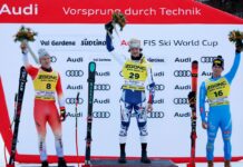 Nel SuperG della Val Gardena vince Zabystran, podio e lacrime per Franzoni