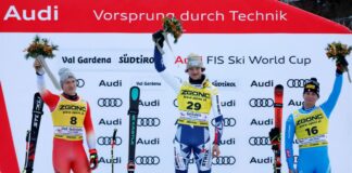 Nel SuperG della Val Gardena vince Zabystran, podio e lacrime per Franzoni