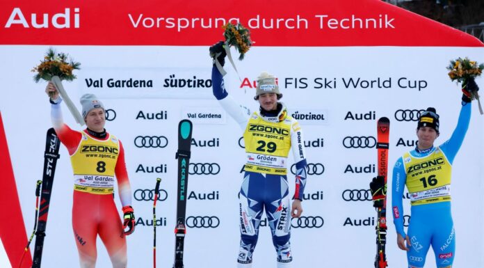 Nel SuperG della Val Gardena vince Zabystran, podio e lacrime per Franzoni