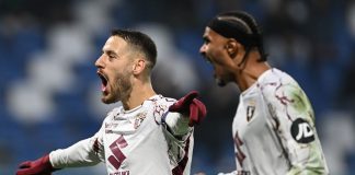 Il Torino espugna il Mapei Stadium grazie a un rigore di Vlasic, Sassuolo sconfitto 0-1
