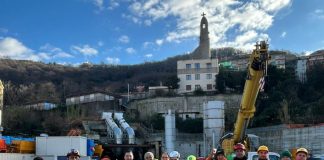 Liguria, l’assessore Giampedrone visita il cantiere dello scolmatore del Bisagno a Genova