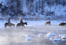Cina: Mongolia Interna, turismo invernale sul fiume Halha ad Arxan (2)