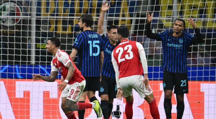 L’Arsenal sa solo vincere, Inter battuta 3-1 a San Siro