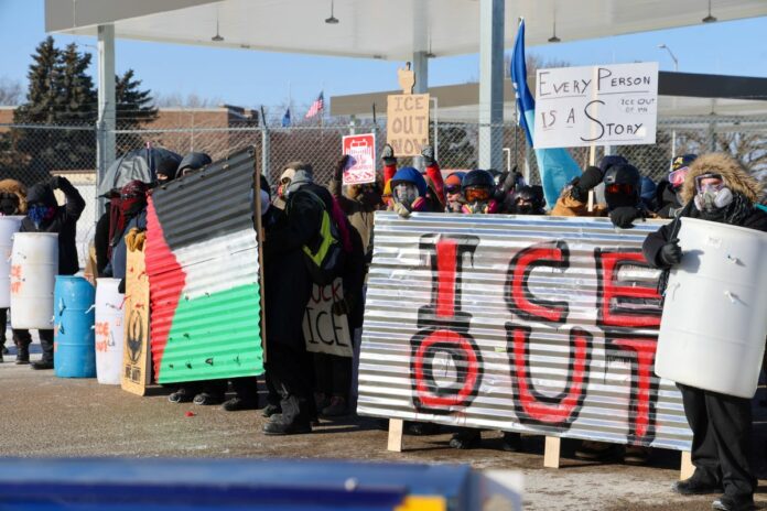 MINNEAPOLIS PROTEST KEPT ICE FROM GOING TO WORK: ARRESTS MADE, Mn, USA - 23 Jan 2026