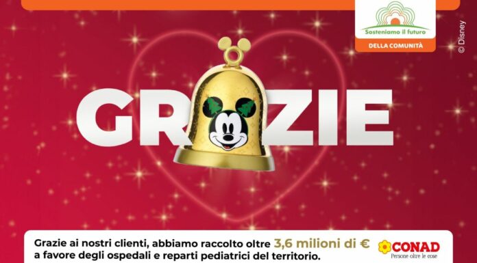 Conad raccoglie oltre 3,6 milioni a sostegno di 27 ospedali e reparti pediatrici