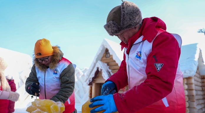 Cina: a Harbin sculture di ghiaccio tinte con coloranti vegetali (2)