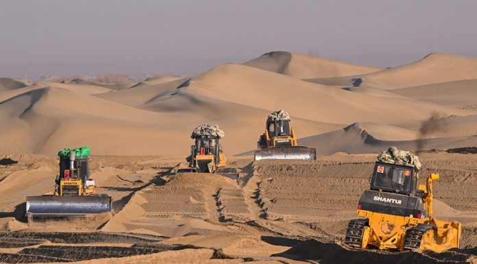 Cina: Xinjiang, proseguono attività di controllo della desertificazione (1)