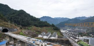 Cina: cantiere del ponte Dukou su linea alta velocità Xi’an-Chongqing (2)