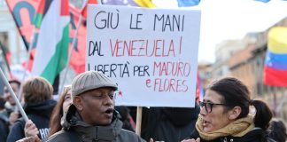 Protesta a Roma contro l’attacco degli Stati Uniti al Venezuela (2)