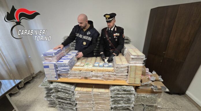 Sequestrata nel Torinese quasi mezza tonnellata di droga, tre arresti