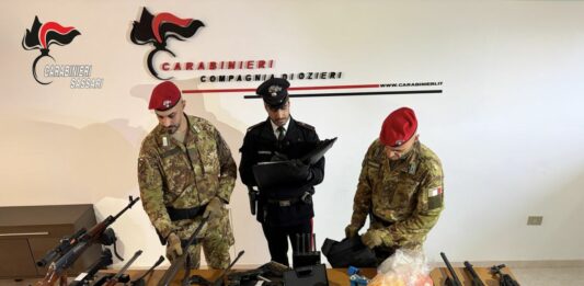 Arsenale e esplosivi in casa a Oschiri, un arresto