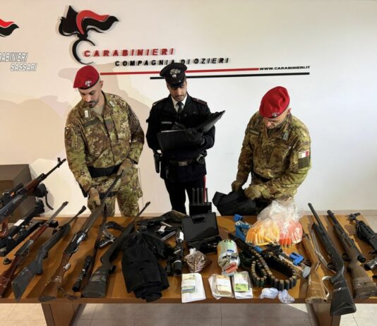 Arsenale e esplosivi in casa a Oschiri, un arresto