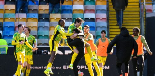 Udinese-Sassuolo 1-2, vittoria in rimonta dei neroverdi di Grosso