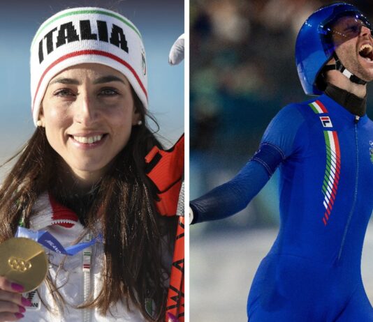 Vittozzi e Ghiotto portabandiera Italia a cerimonia chiusura Milano-Cortina