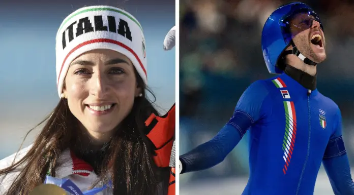 Vittozzi e Ghiotto portabandiera Italia a cerimonia chiusura Milano-Cortina