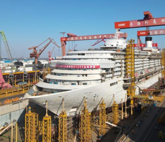 Cina, entro fine anno la seconda grande nave da crociera prodotta nel Paese