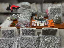 Napoli, blitz a Brusciano: sequestrati proiettili e 21kg di droga