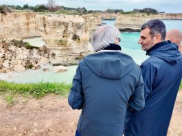 Crollo dell’Arco degli Innamorati a Melendugno, sopralluogo di Decaro “Perso un simbolo della Puglia”
