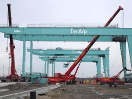 Nuovo terminal smistamento di Milano di FS Logistix, montate le prime tre gru