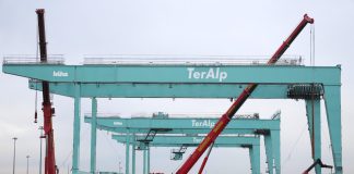 Nuovo terminal smistamento di Milano di FS Logistix, montate le prime tre gru