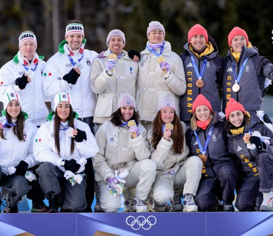 Biathlon, Italia d’argento nella staffetta mista: Giacomel, Hofer, Wierer e Vittozzi da sogno