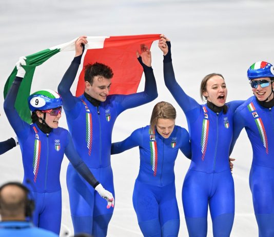 Short track, splendido oro dell’Italia nella staffetta mista. 12^ medaglia olimpica per Arianna Fontana