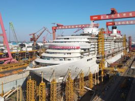 Cina: la seconda grande nave da crociera prodotta nel Paese sarà consegnata entro fine anno