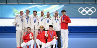 Milano-Cortina 2026: la Cina è bronzo nell’inseguimento a squadre maschile di pattinaggio velocità (3)