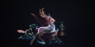 Cina: Dunhuang ospita uno spettacolo di droni (1)