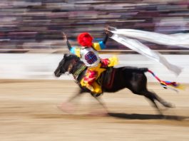 Cina: artisti equestri si esibiscono a Lhasa in occasione del Capodanno tibetano (2)