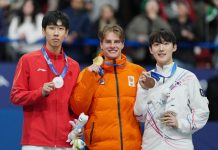 Milano Cortina 2026: premiazione dei 1000m di short track maschile (1)