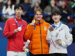 Milano Cortina 2026: premiazione dei 1000m di short track maschile (1)