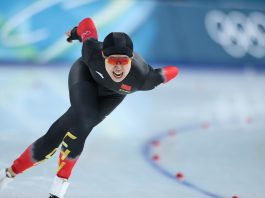 Milano-Cortina 2026: il cinese Tian in gara nei 1.000 m di pattinaggio velocità