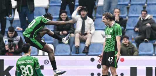 Impresa Sassuolo, resta in dieci ma batte 2-1 l’Atalanta