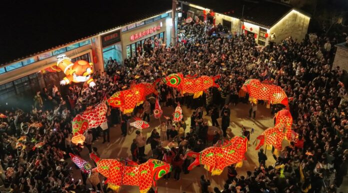 Cina, Anhui ospita la tradizionale parata di lanterne a forma di pesce