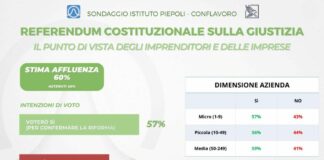 Referendum, sondaggio Piepoli-Conflavoro: il 57% degli imprenditori è per il sì