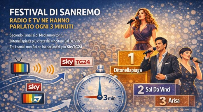 Sanremo, radio e tv ne hanno parlato ogni tre minuti